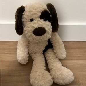 Plush Dog Toy - Cream and Brown